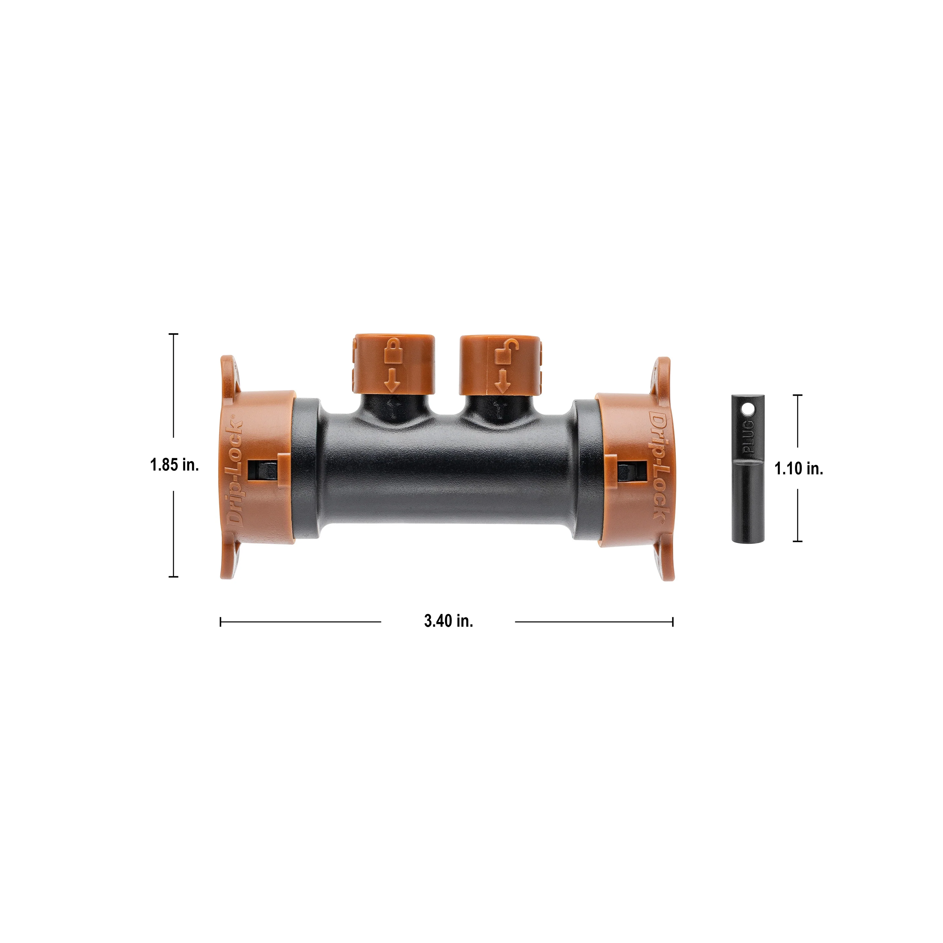1/2" x 1/4" Drip-Lock 2-Port Drip Manifold 67046 - Image 3