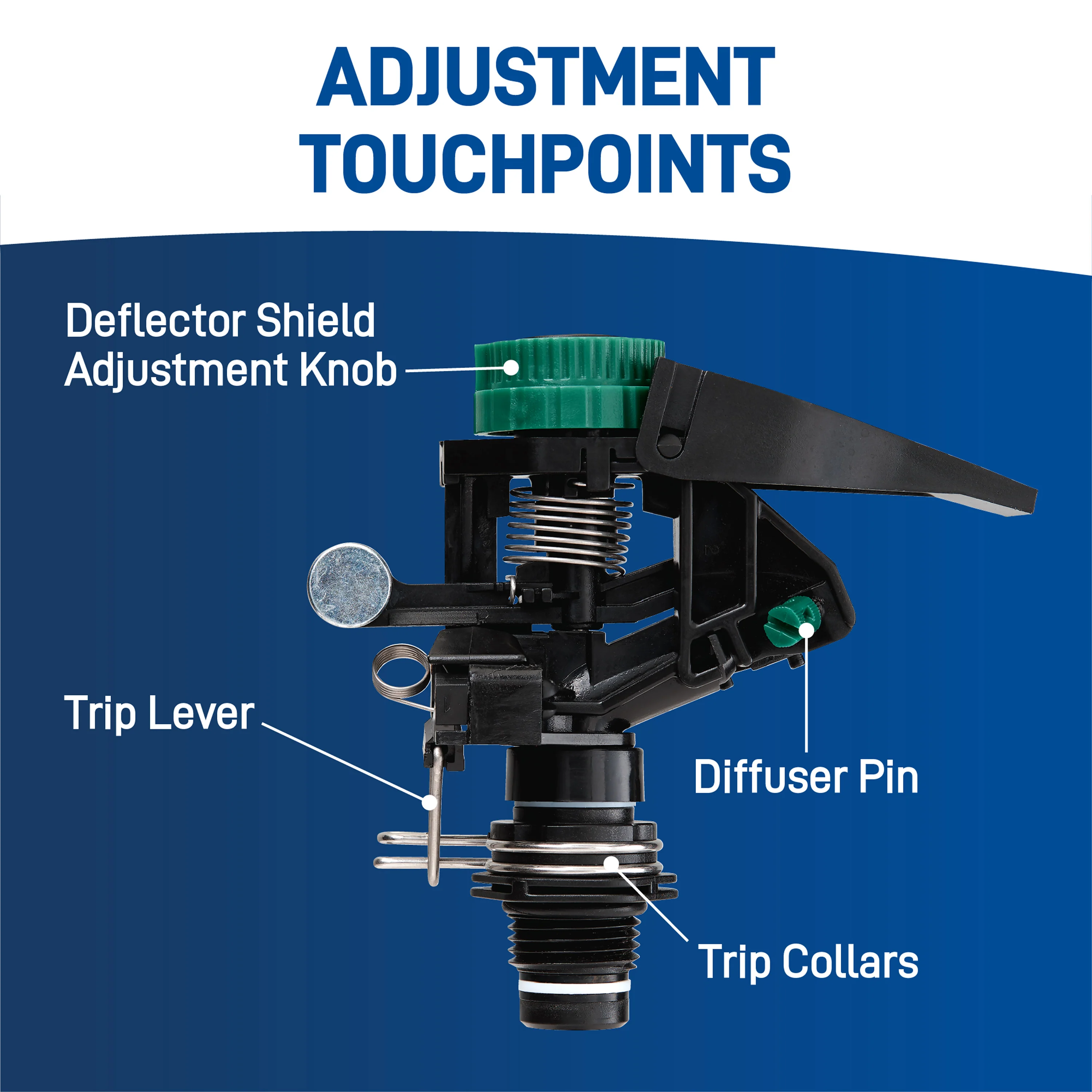 1/2-in. MPT Impact Sprinkler Head with Weighted Arm 55024 - Image 2