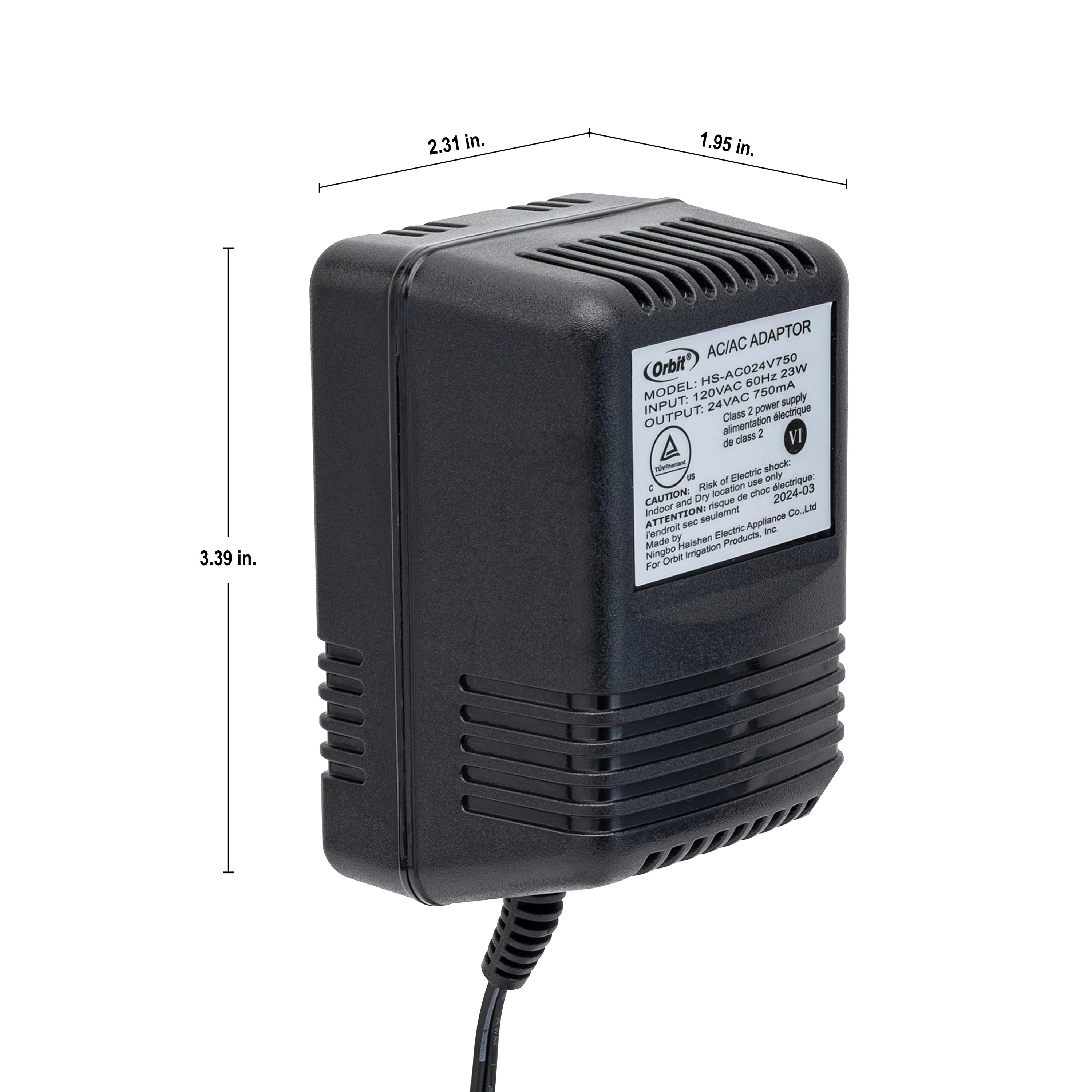 24V 750mA Transformer for Indoor Sprinkler Controllers 57040 - Image 3