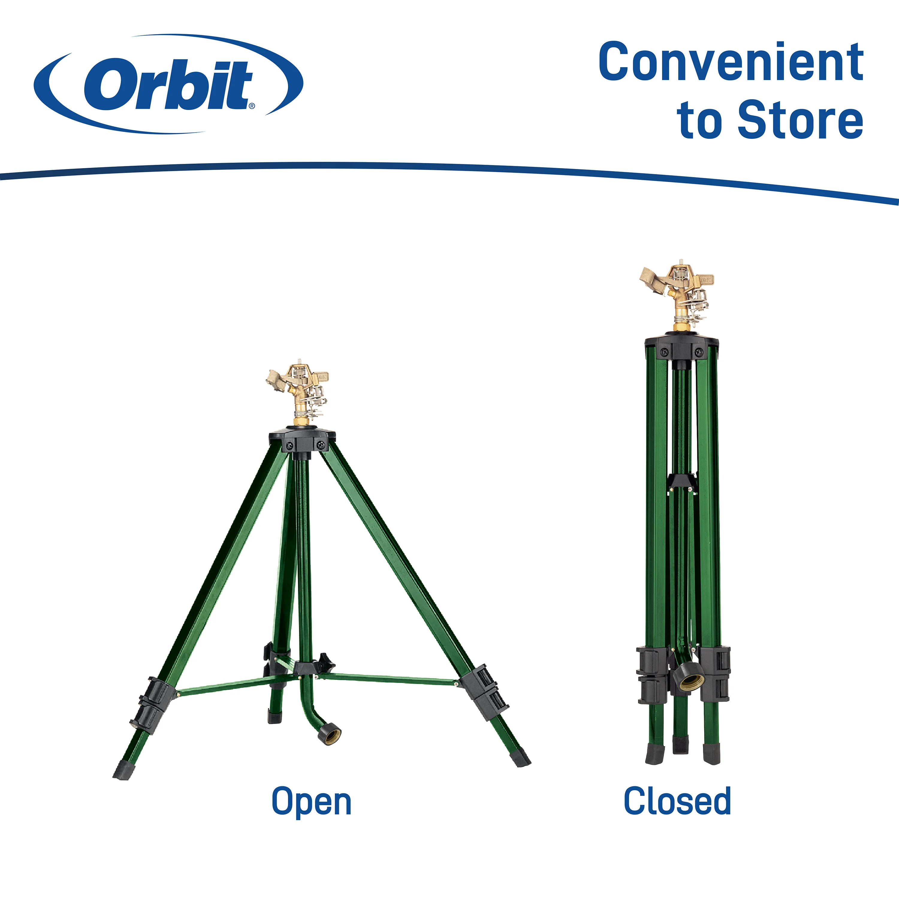 1/2 Inch Brass Impact Sprinkler on Tripod Base 58308 - Image 5