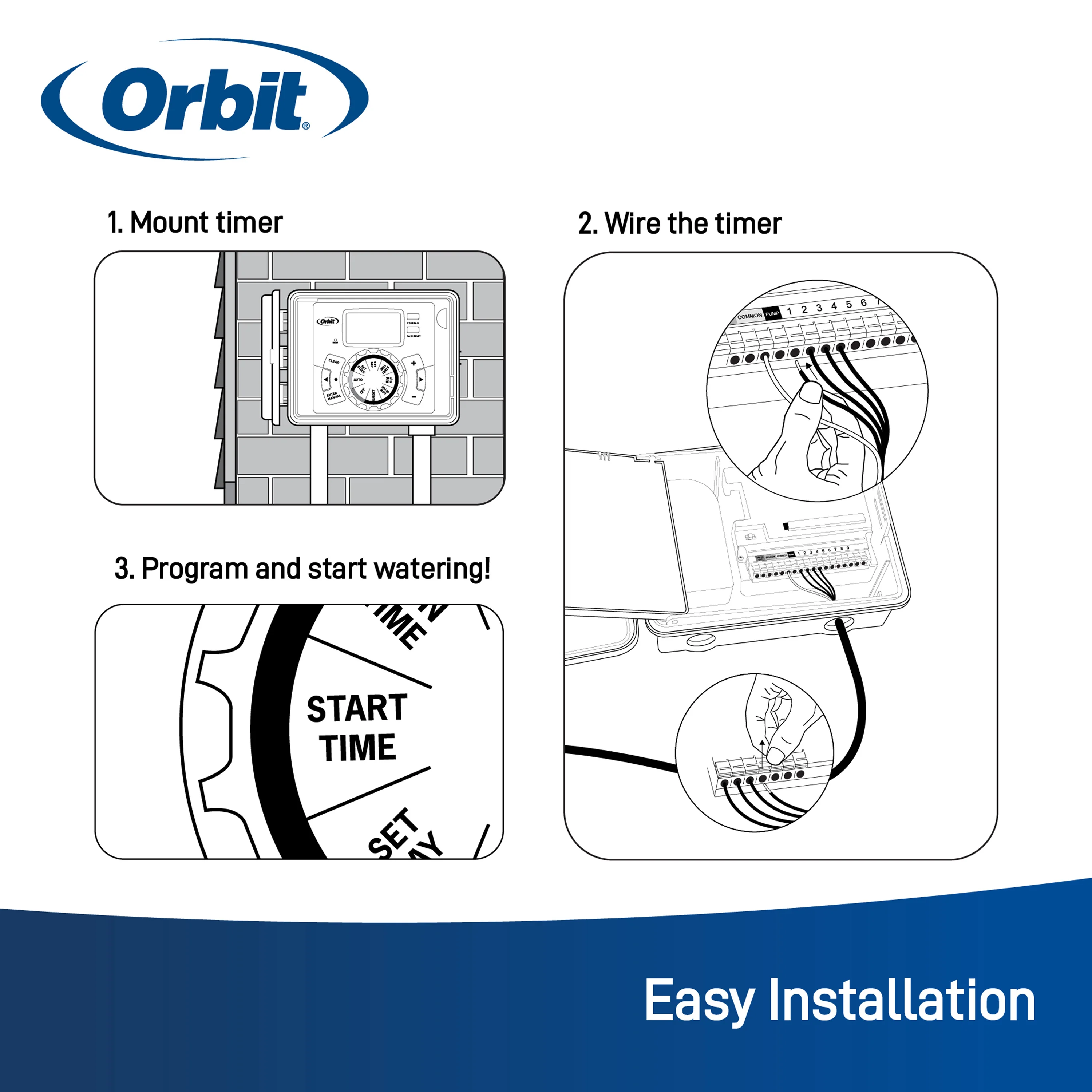 Easy-Set Logic® Outdoor Irrigation Sprinkler Controllers 57894, 57896, 57900, 57892 - Image 4