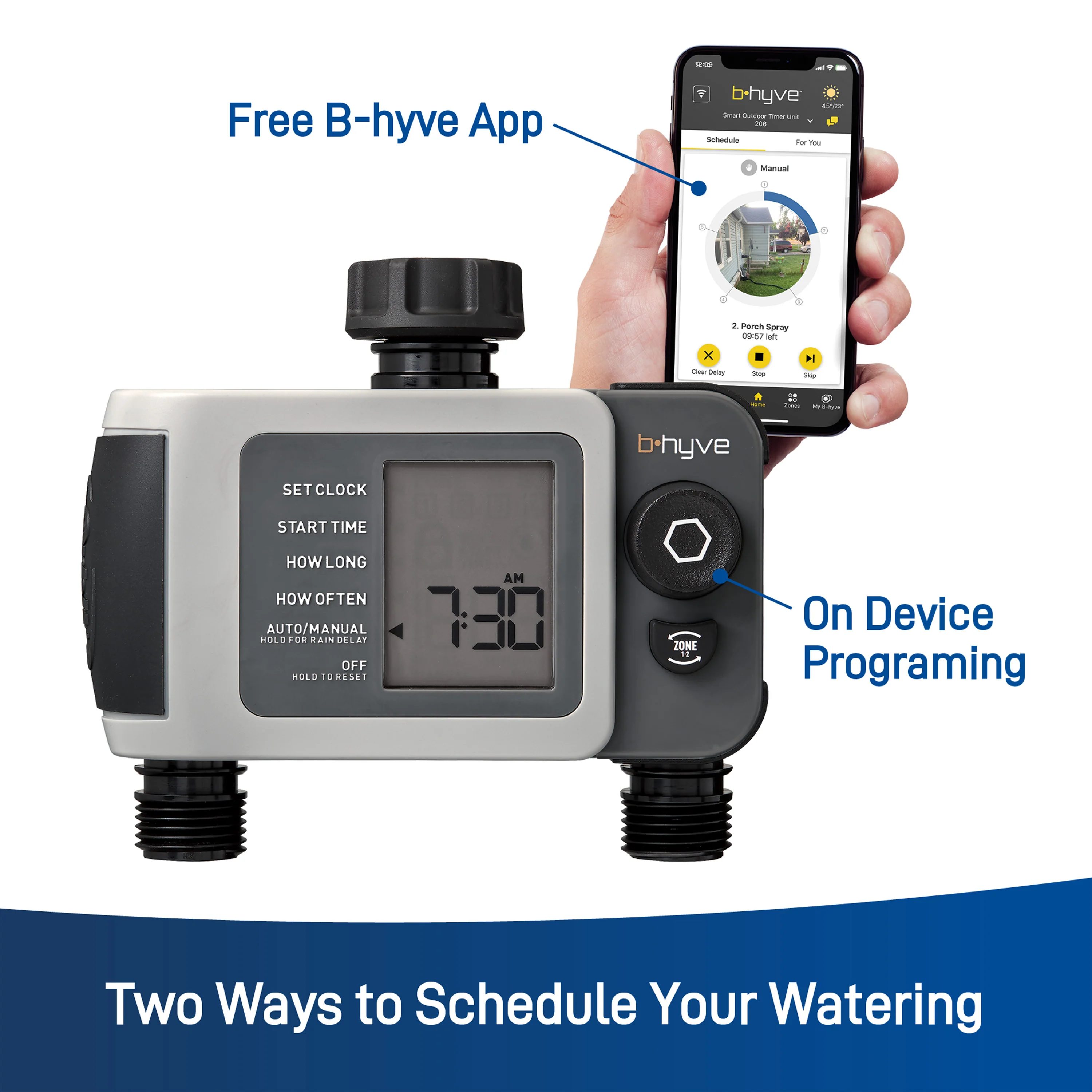 B-hyve XD Bluetooth 2-Outlet Hose Faucet Timer | 24632 - Image 5