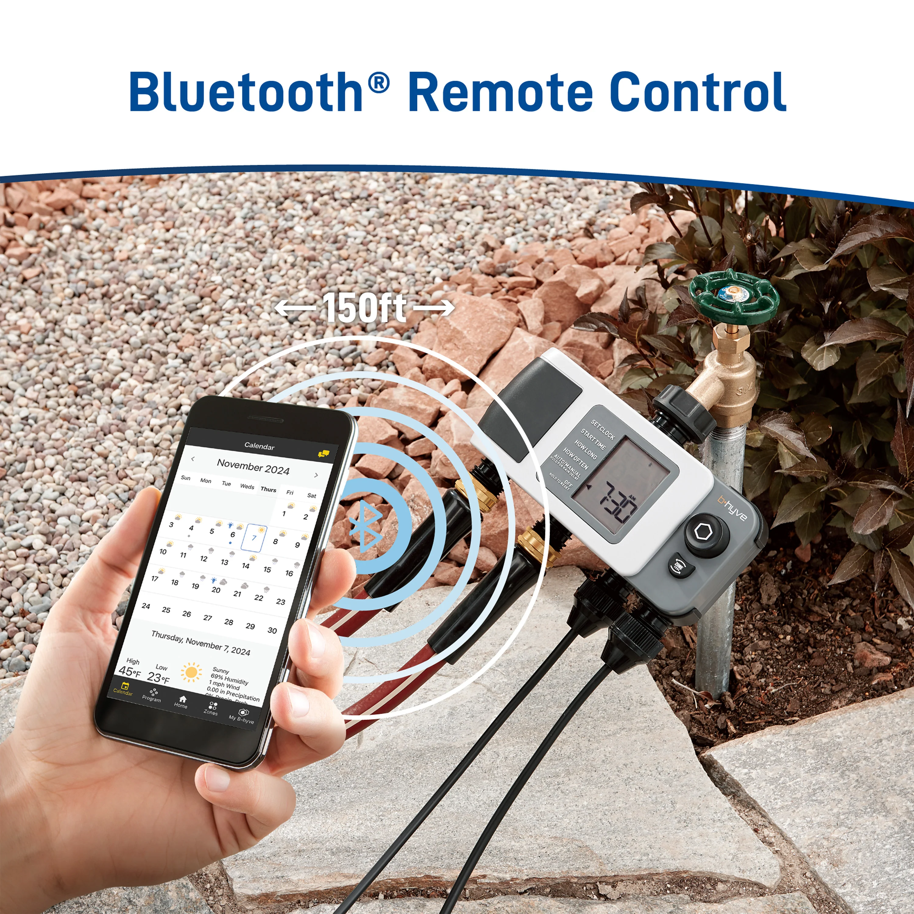 B-hyve XD Bluetooth 4-Outlet Hose Faucet Timer w/Hub | 24639 - Image 4