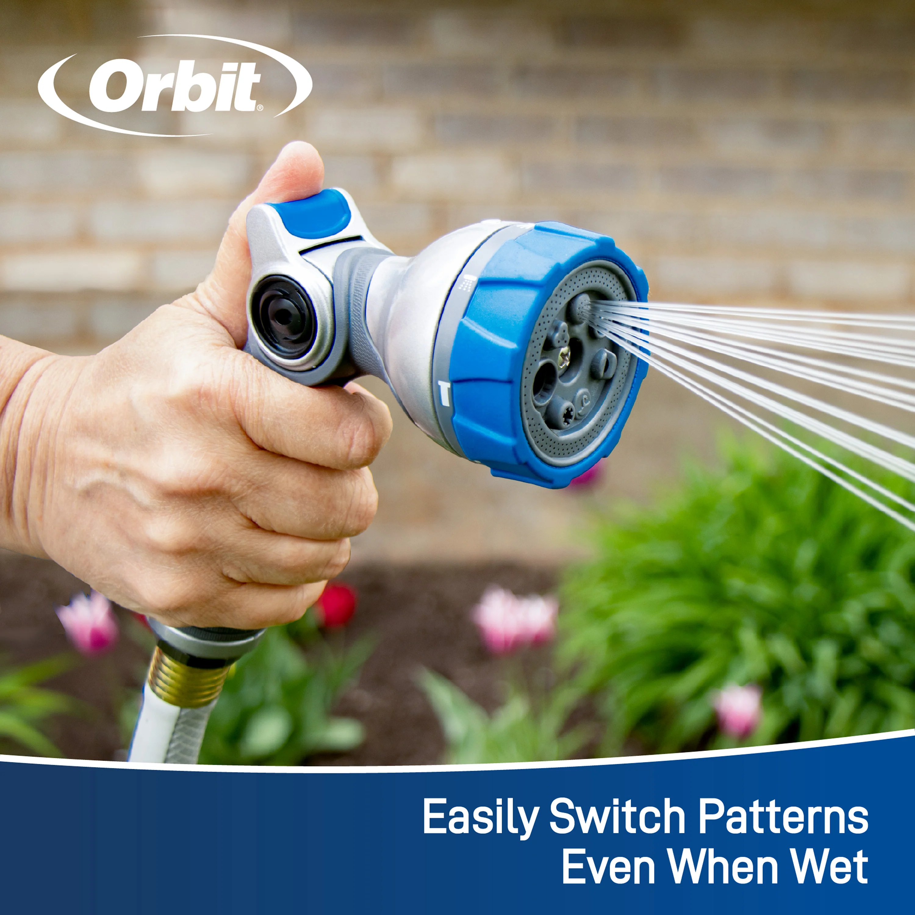 Orbit Elevated 7-Pattern Metal Thumb Control Nozzle 28272 - Image 4