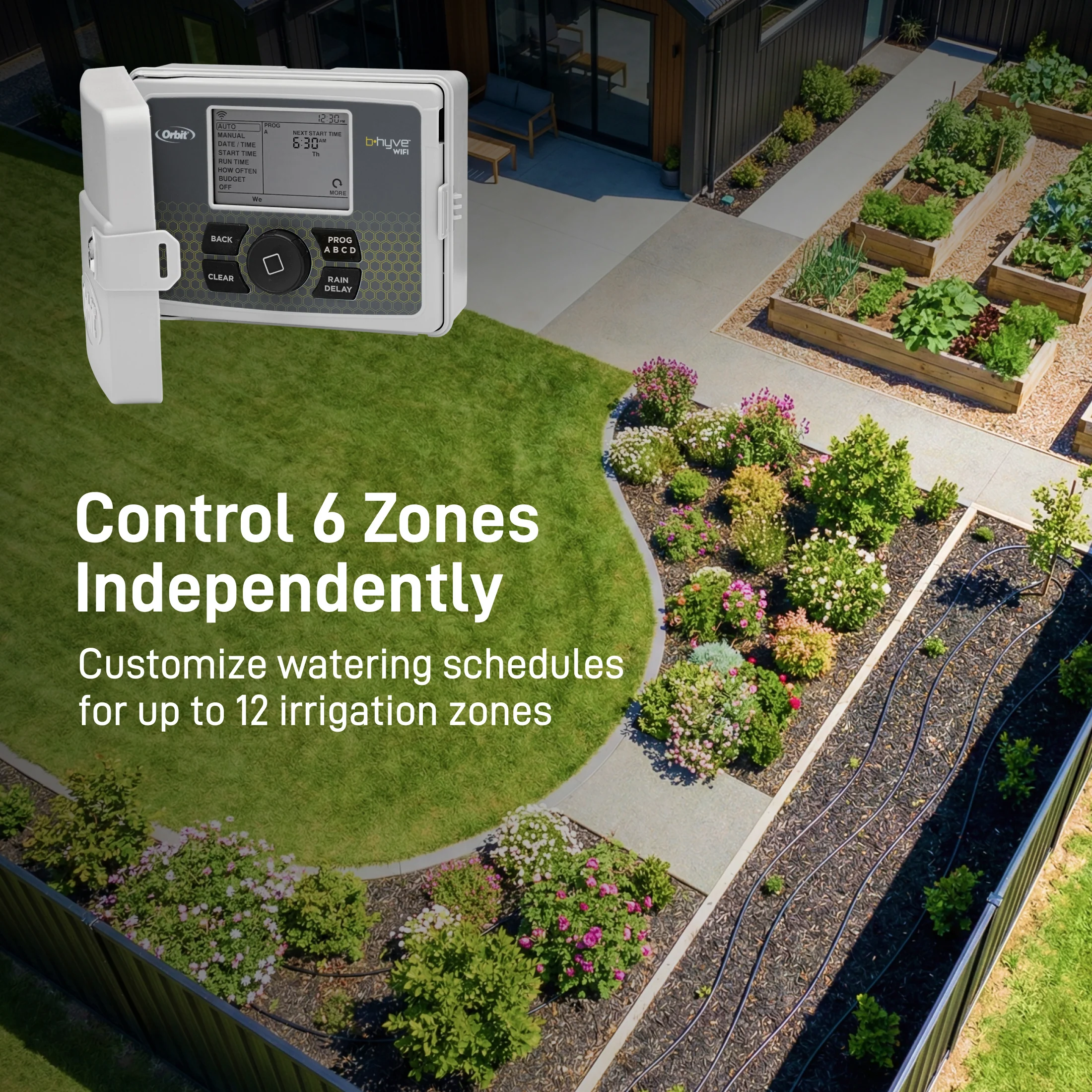 B-hyve Smart 6-Zone Indoor/Outdoor Sprinkler Controller Wi-Fi & Bluetooth | 57946 - Image 3