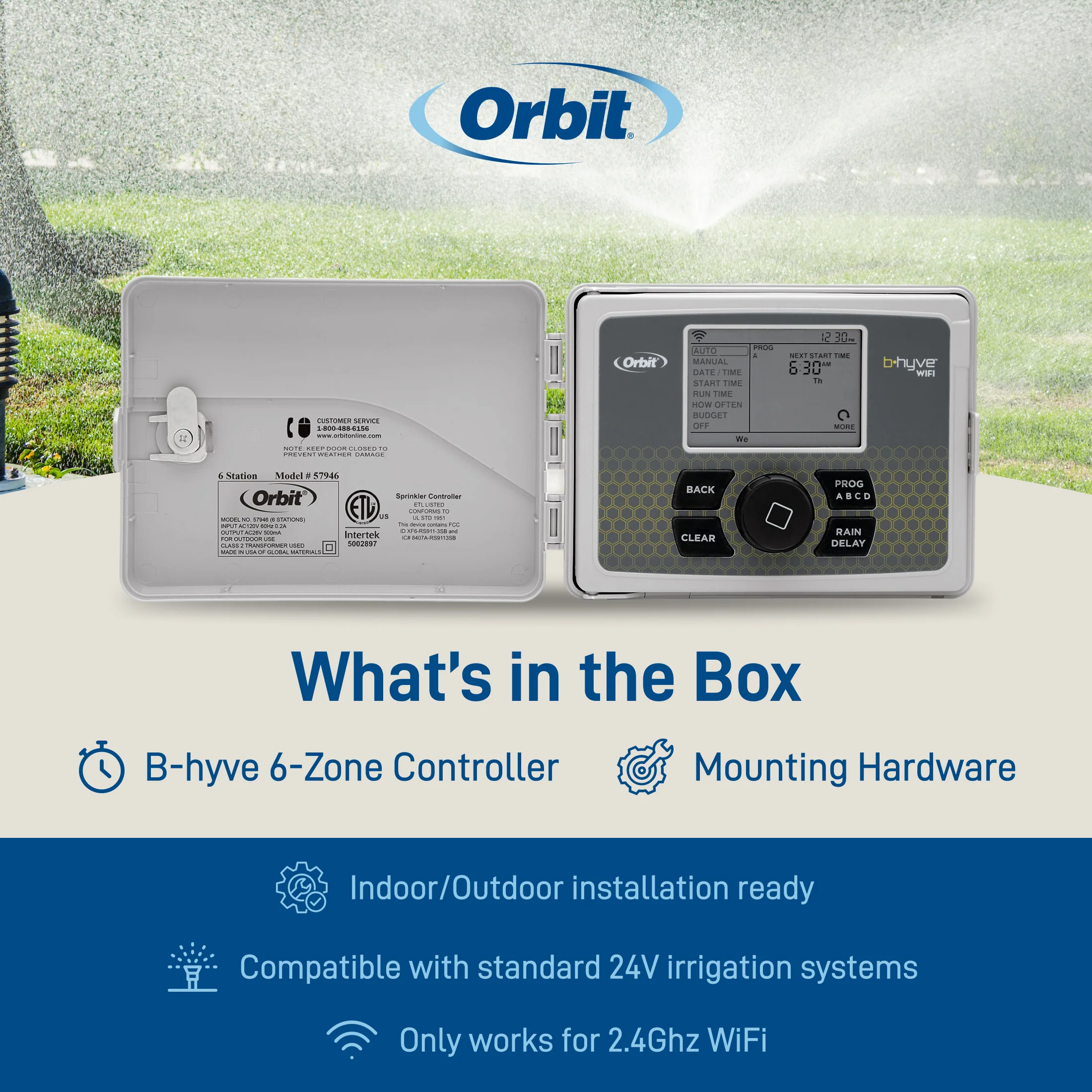 B-hyve Smart 6-Zone Indoor/Outdoor Sprinkler Controller Wi-Fi & Bluetooth | 57946 - Image 6