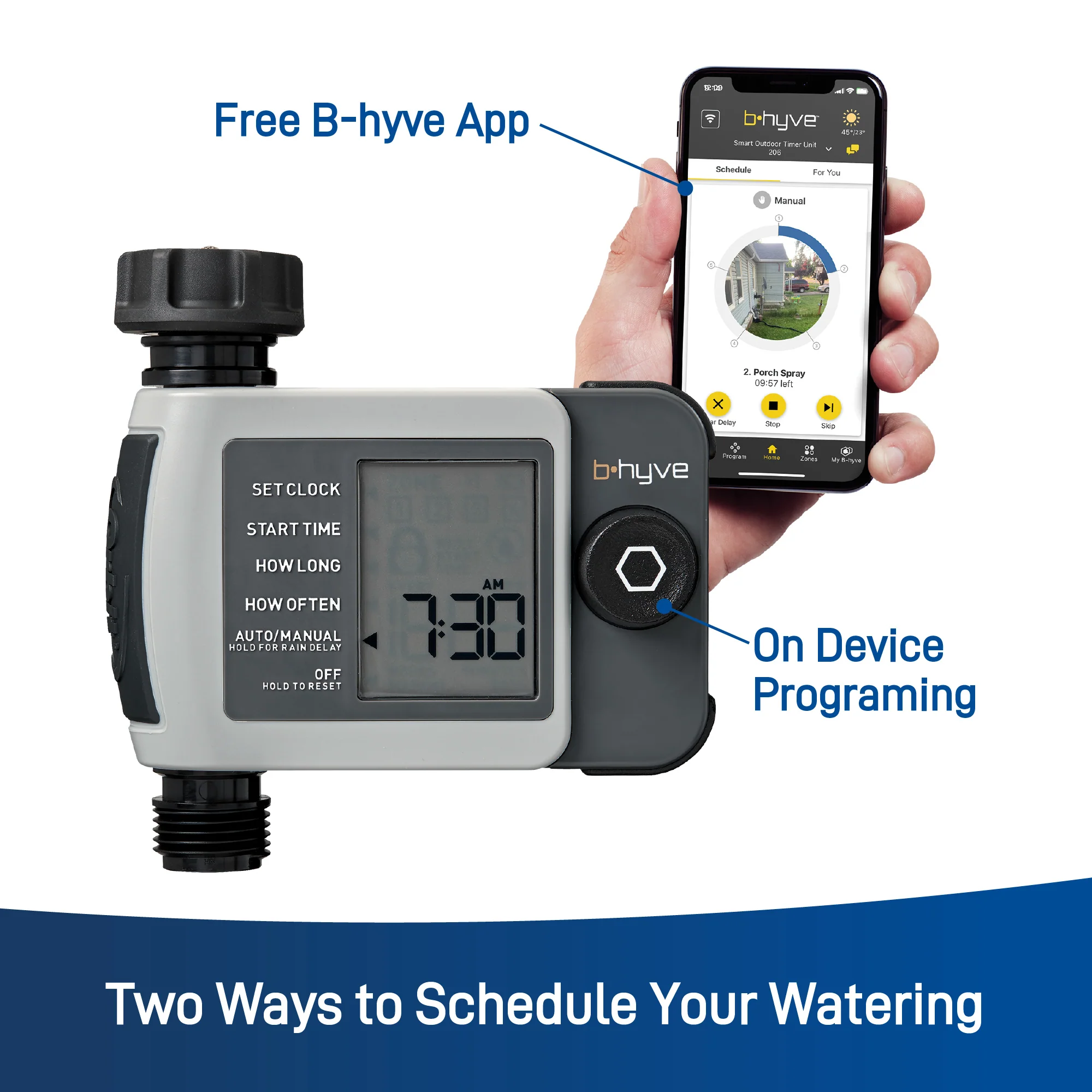 B-hyve XD Bluetooth 1-Outlet Hose Faucet Timer w/Hub | 24516 - Image 3